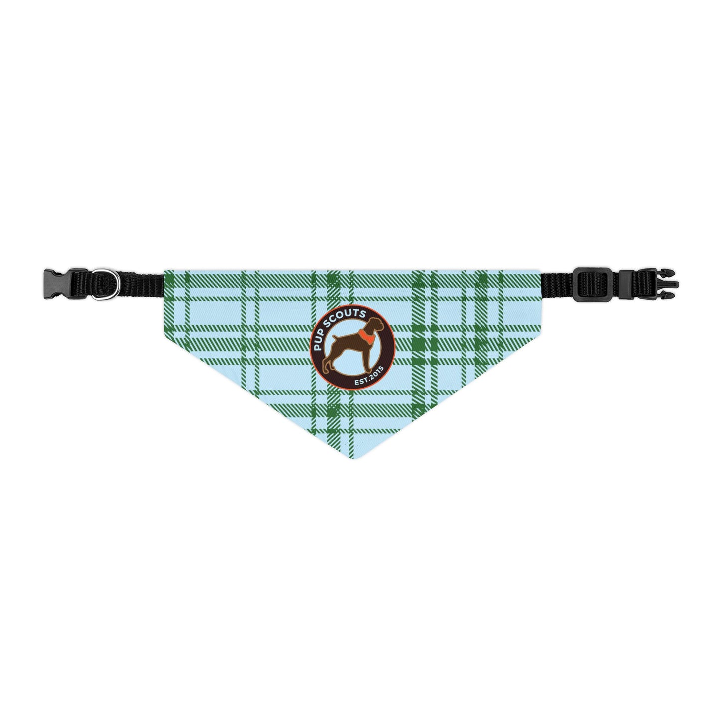 Blue Plaid Pet Bandana Collar
