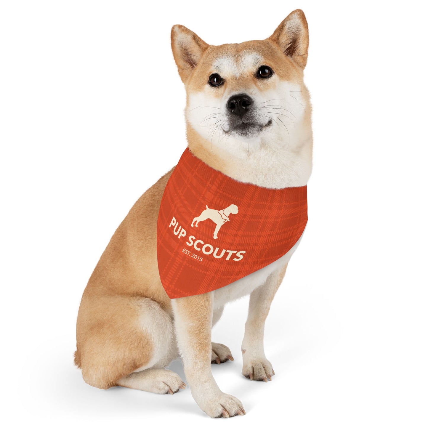 Orange Plaid Pet Bandana Collar