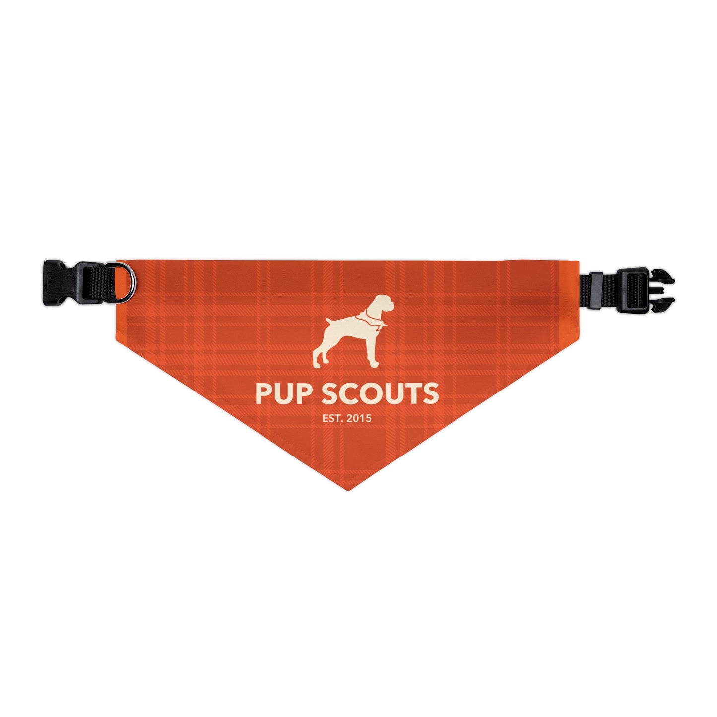 Orange Plaid Pet Bandana Collar