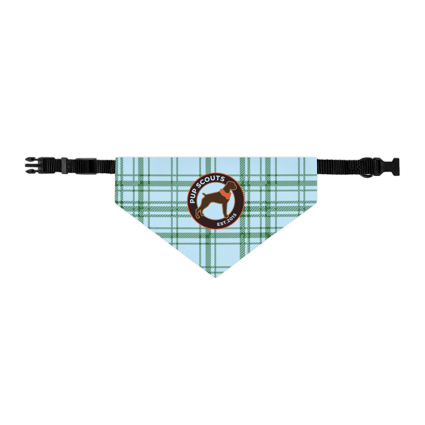 Blue Plaid Pet Bandana Collar