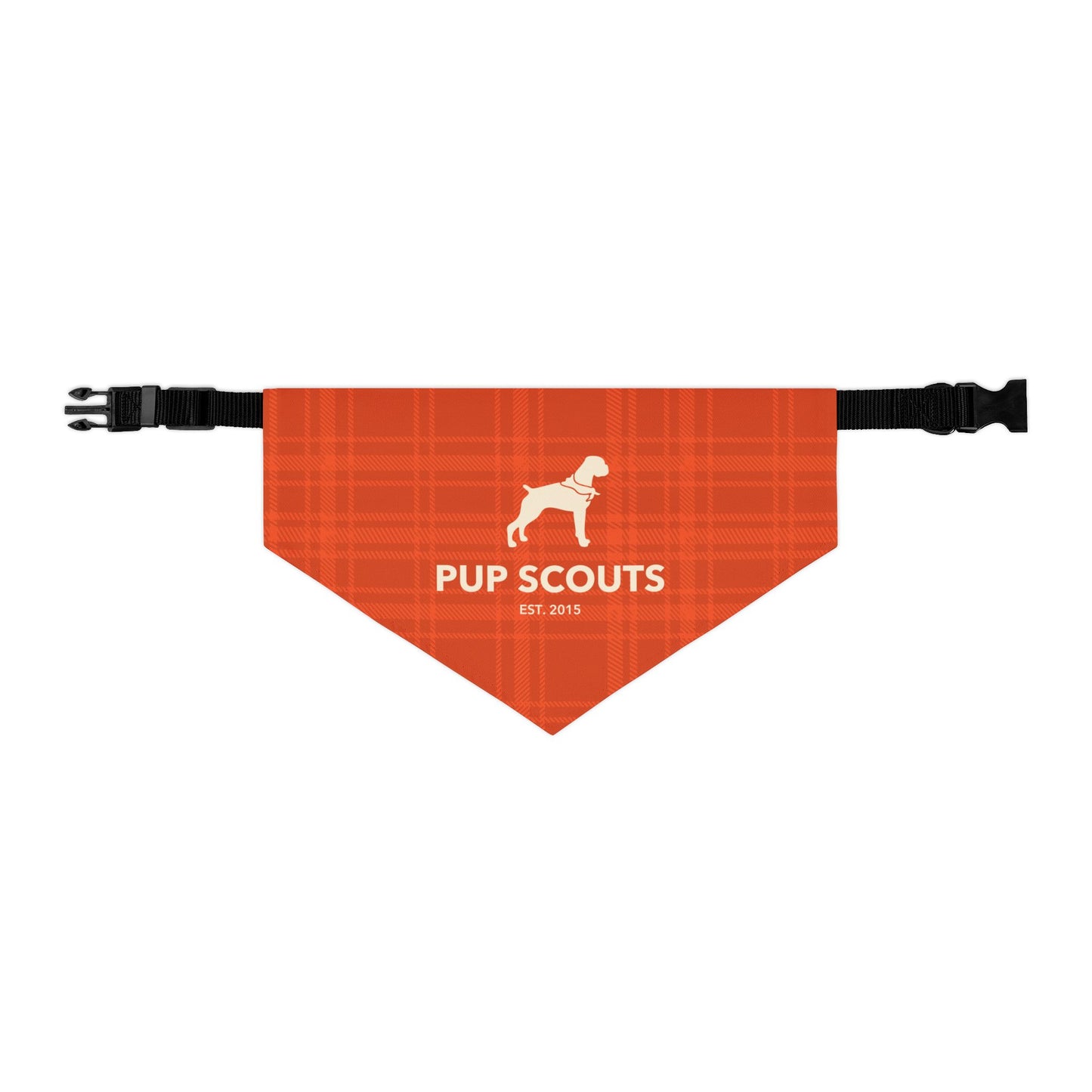 Orange Plaid Pet Bandana Collar