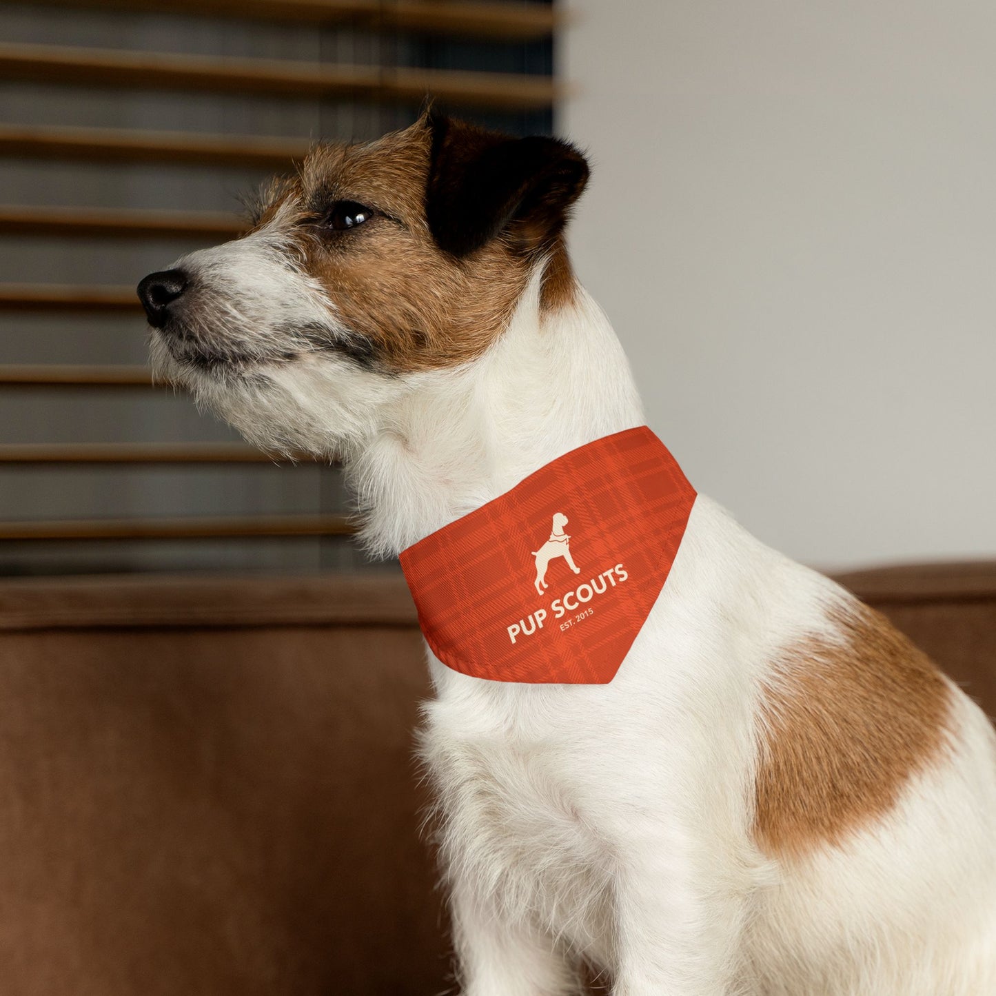 Orange Plaid Pet Bandana Collar