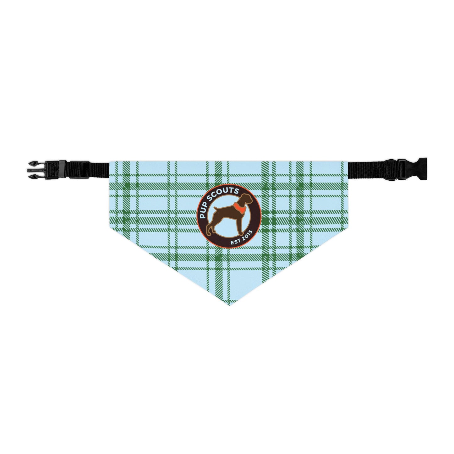 Blue Plaid Pet Bandana Collar