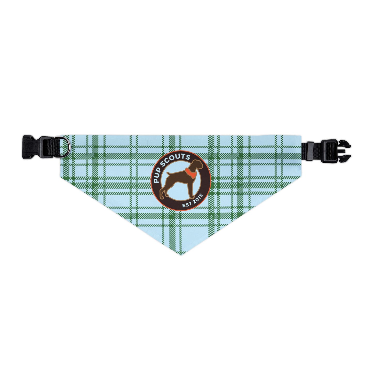 Blue Plaid Pet Bandana Collar