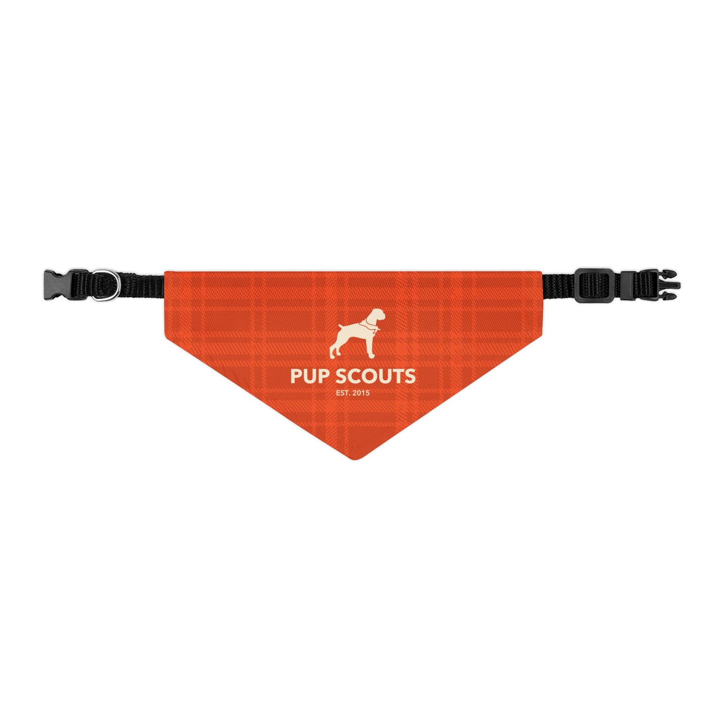 Orange Plaid Pet Bandana Collar