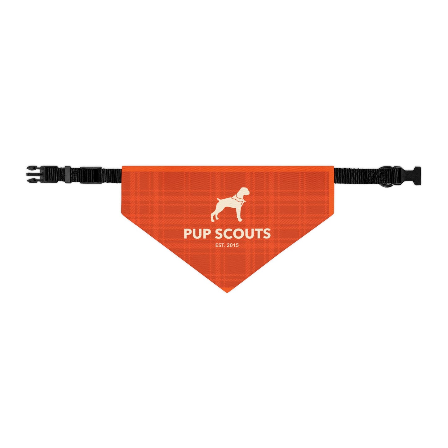 Orange Plaid Pet Bandana Collar